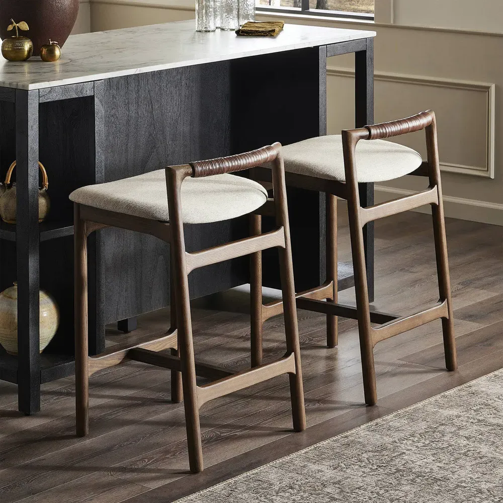 Blaise Counter Stool - Beige, Ash Wood