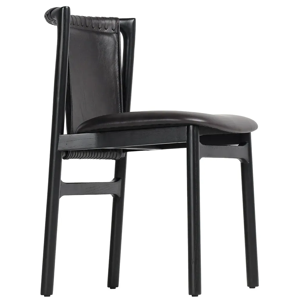 Blaise Dining Side Chair - Black, Leather