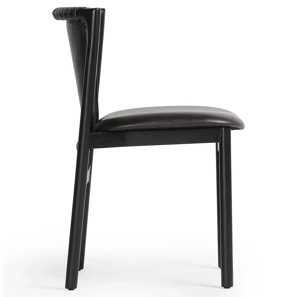 Blaise Dining Side Chair - Black, Leather