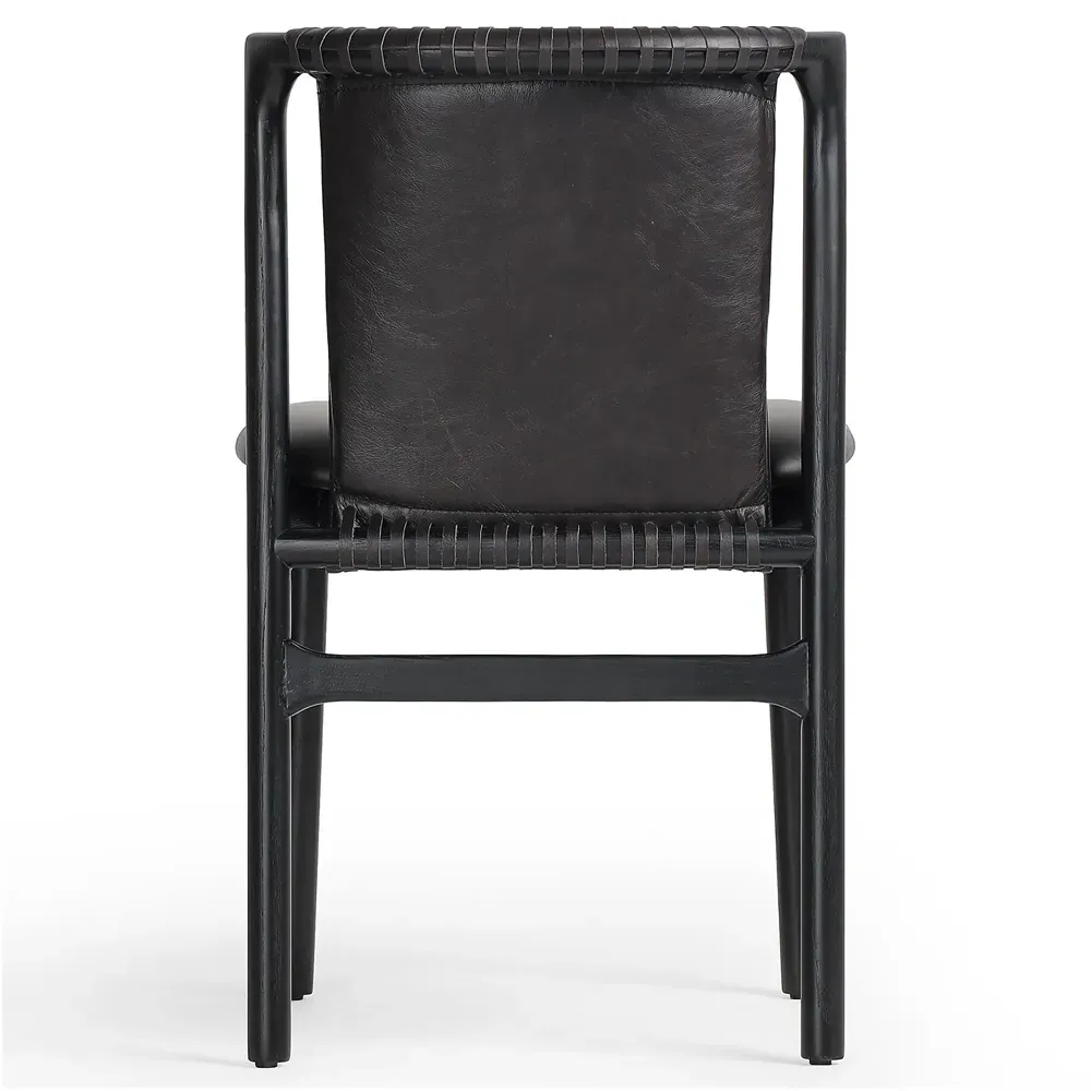 Blaise Dining Side Chair - Black, Leather