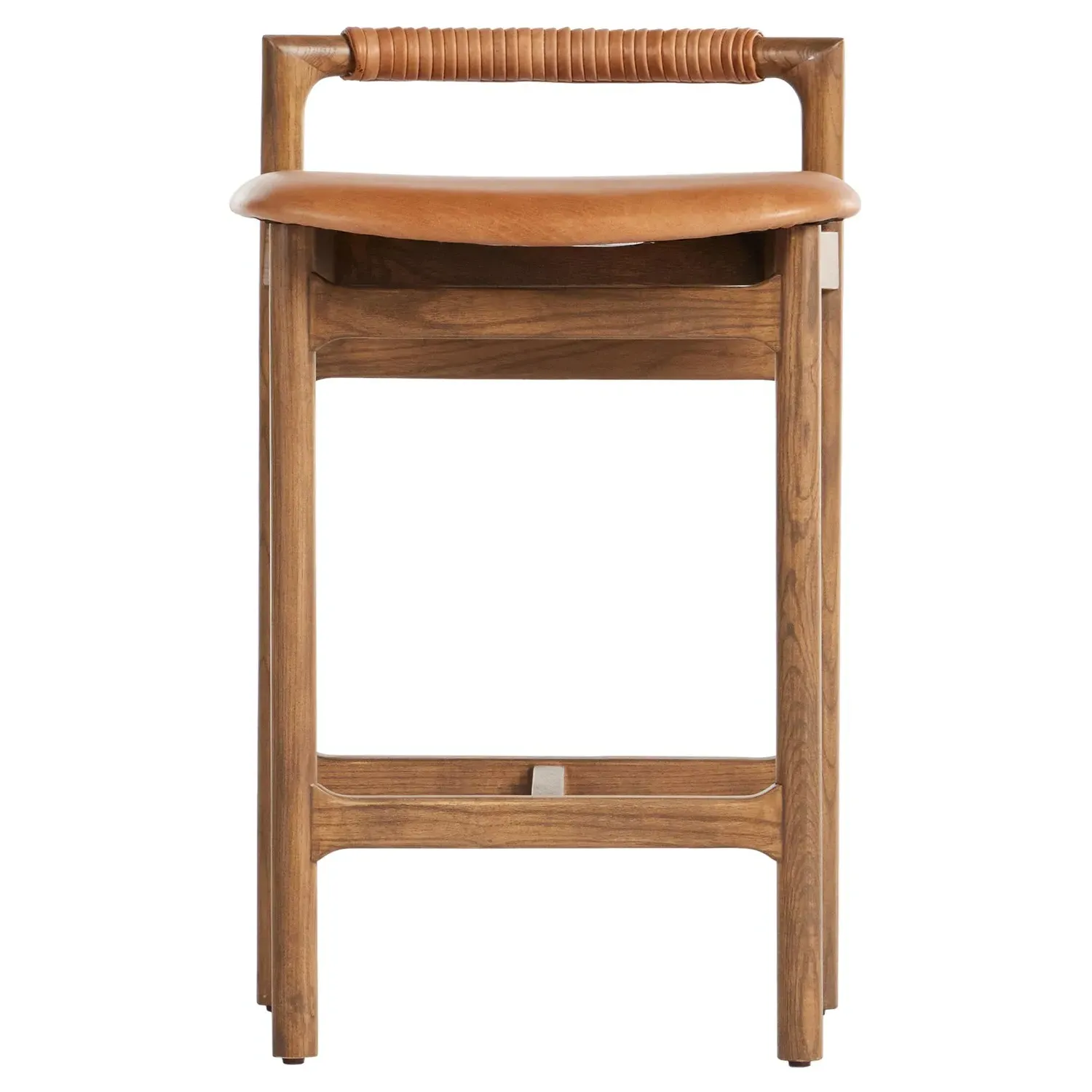 Blaise Low Back Counter Stool - Brown, Leather image