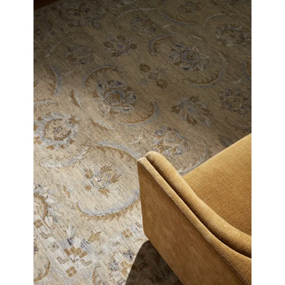 Blaise Patterned Hand Knotted Rug - Beige, Wool