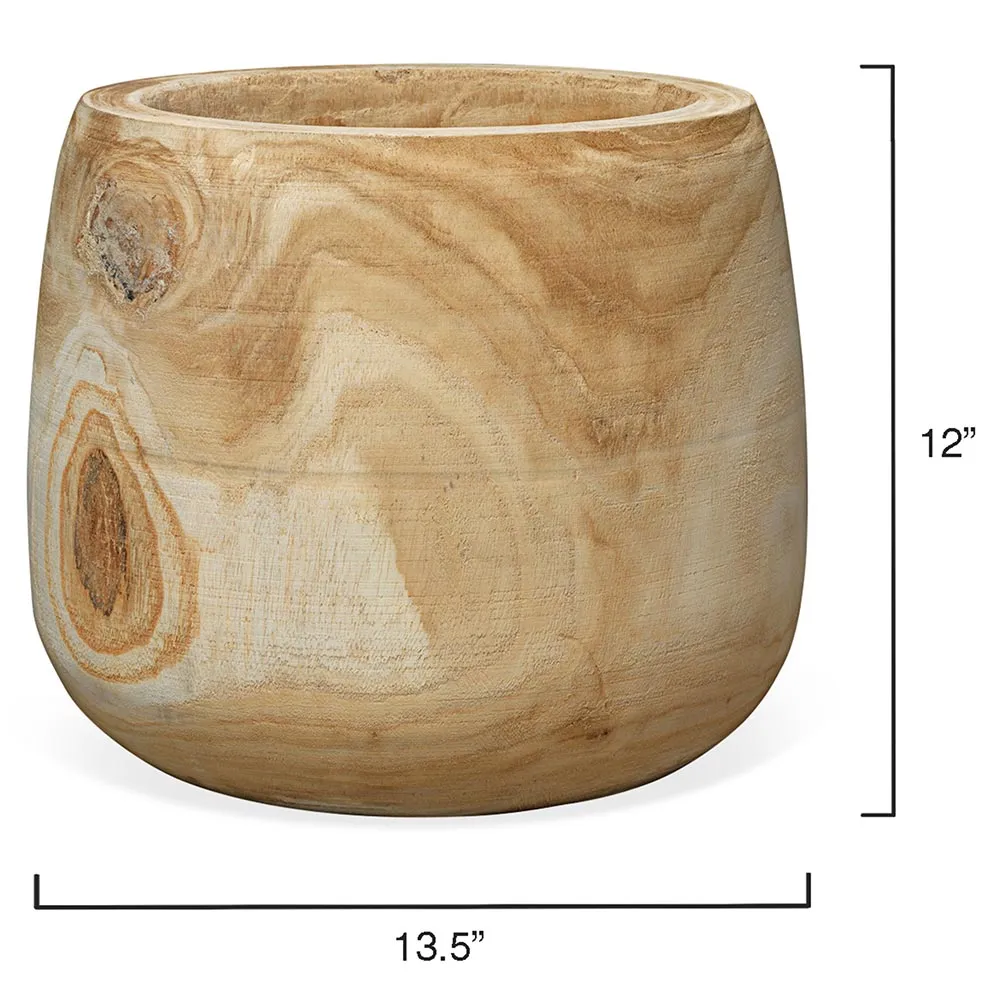 Blake Basin Vase - Brown, Wood