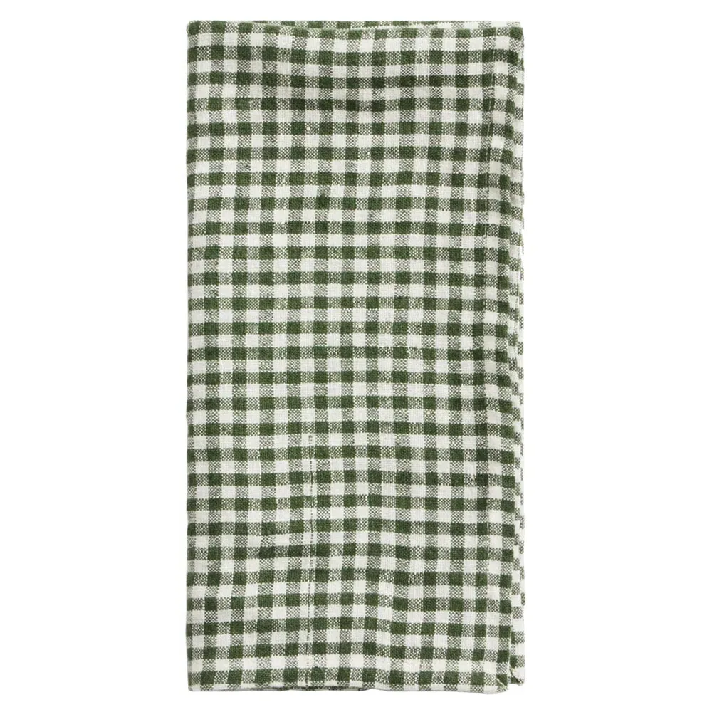 Blake Gingham Linen Luncheon Napkin Set of 4 - Green image