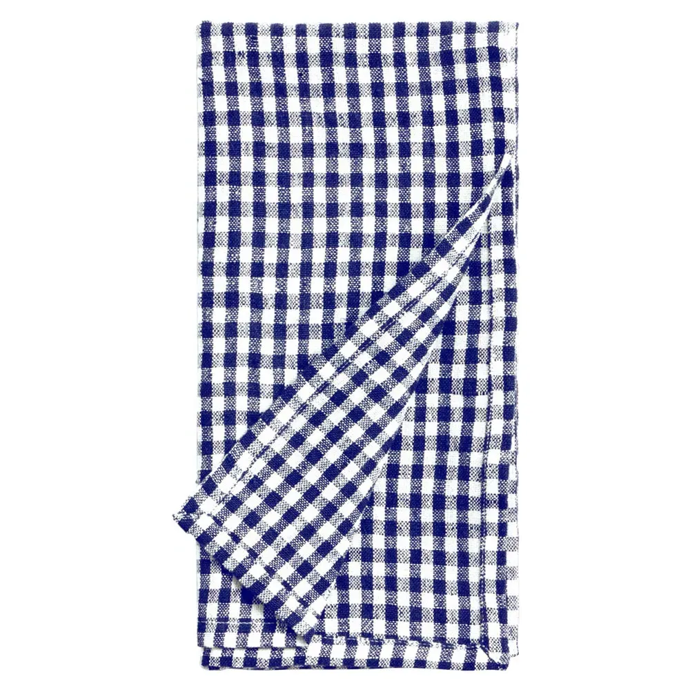 Blake Gingham Linen Luncheon Napkin Set of 4 - Navy
