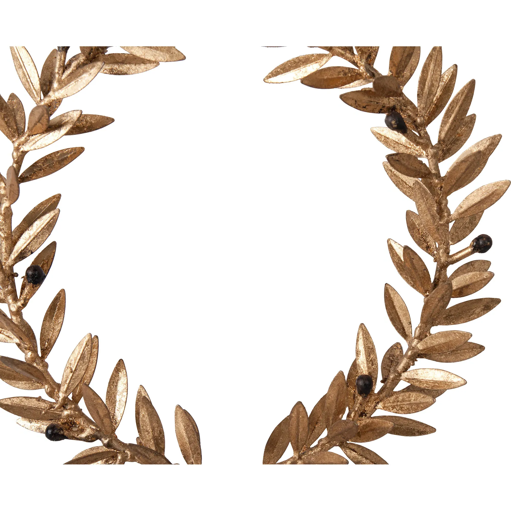 Blake Iron Wreath Sculpture - Gold, Alabaster