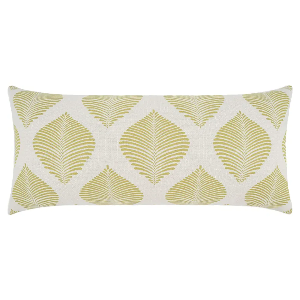 Blake Leaf Print Lumbar Pillow Indoor Outdoor - Light Green