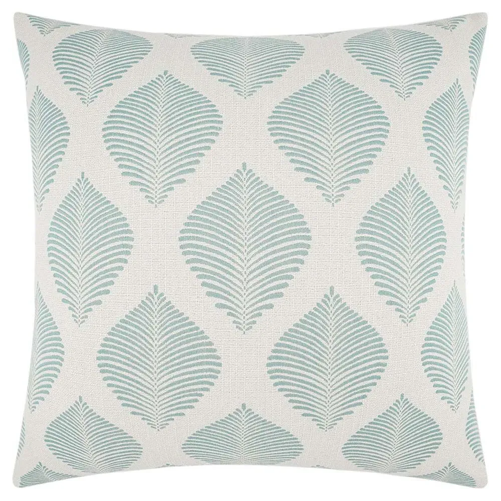 Blake Leaf Print Throw Pillow Indoor Outdoor - Light Blue