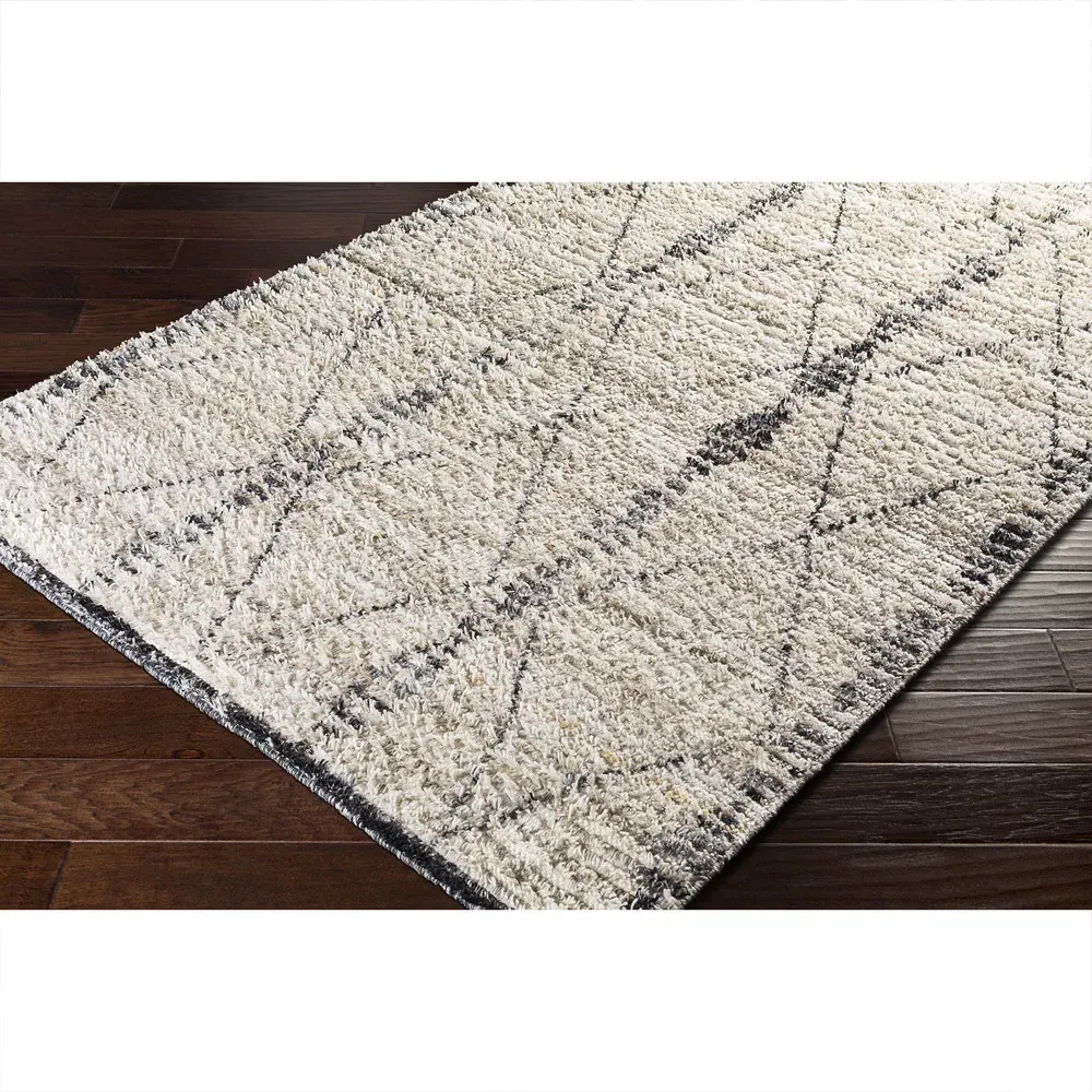 Blanca Diamond Shag Indoor Outdoor Hand Knotted Rug - Beige