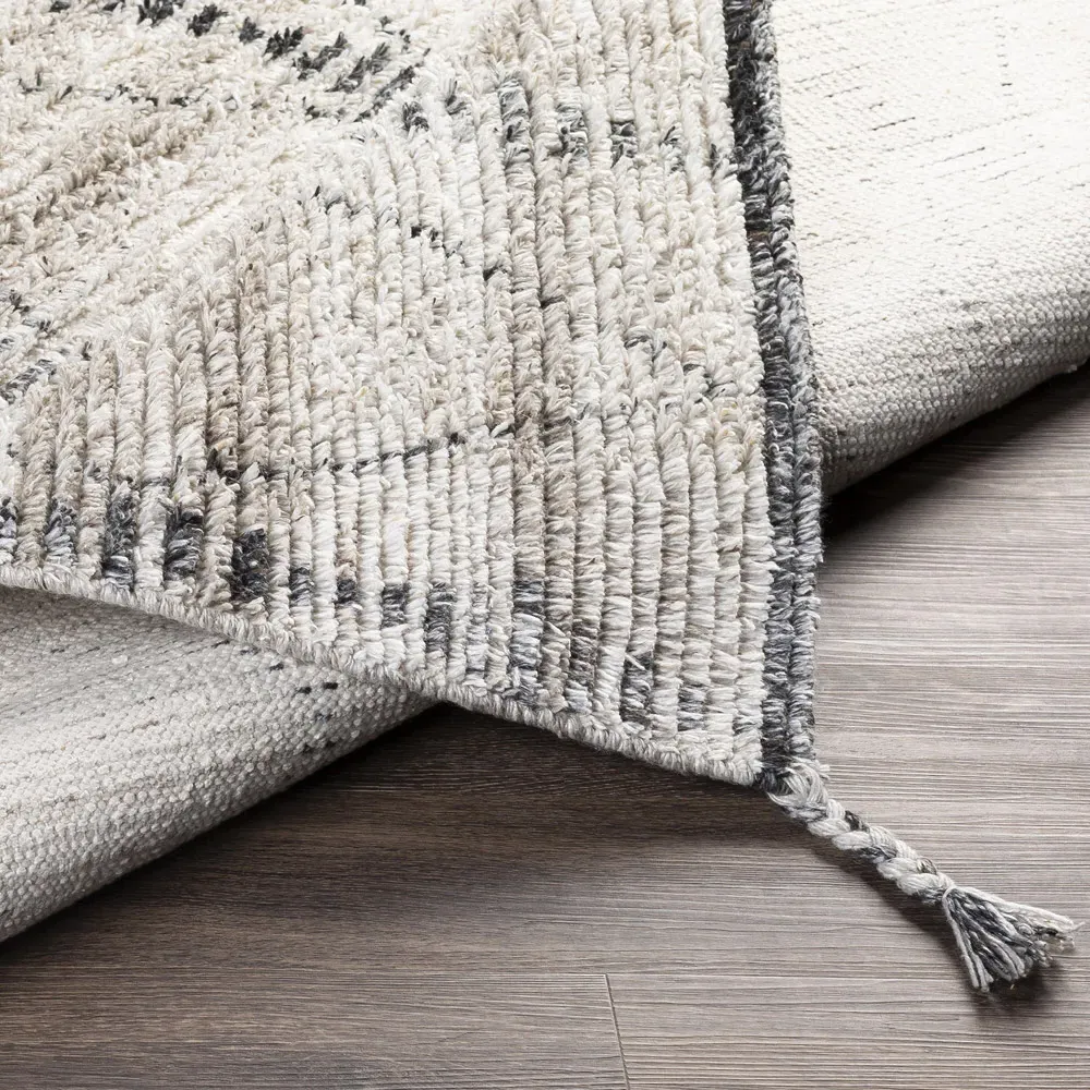 Blanca Diamond Shag Indoor Outdoor Hand Knotted Rug - Beige