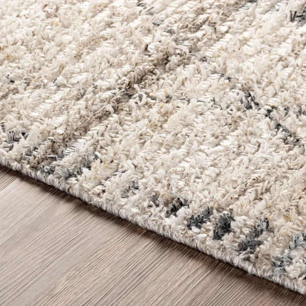 Blanca Diamond Shag Indoor Outdoor Hand Knotted Rug Sample - Beige