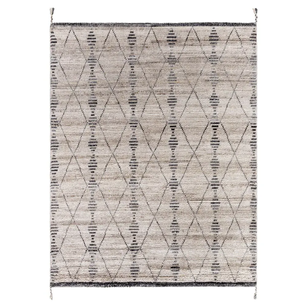 Blanca Diamond Shag Indoor Outdoor Hand Knotted Rug Sample - Beige image