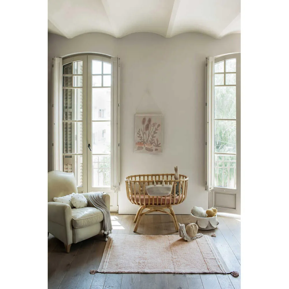 Bloom Patterned Shag Rug - Rose, Cotton