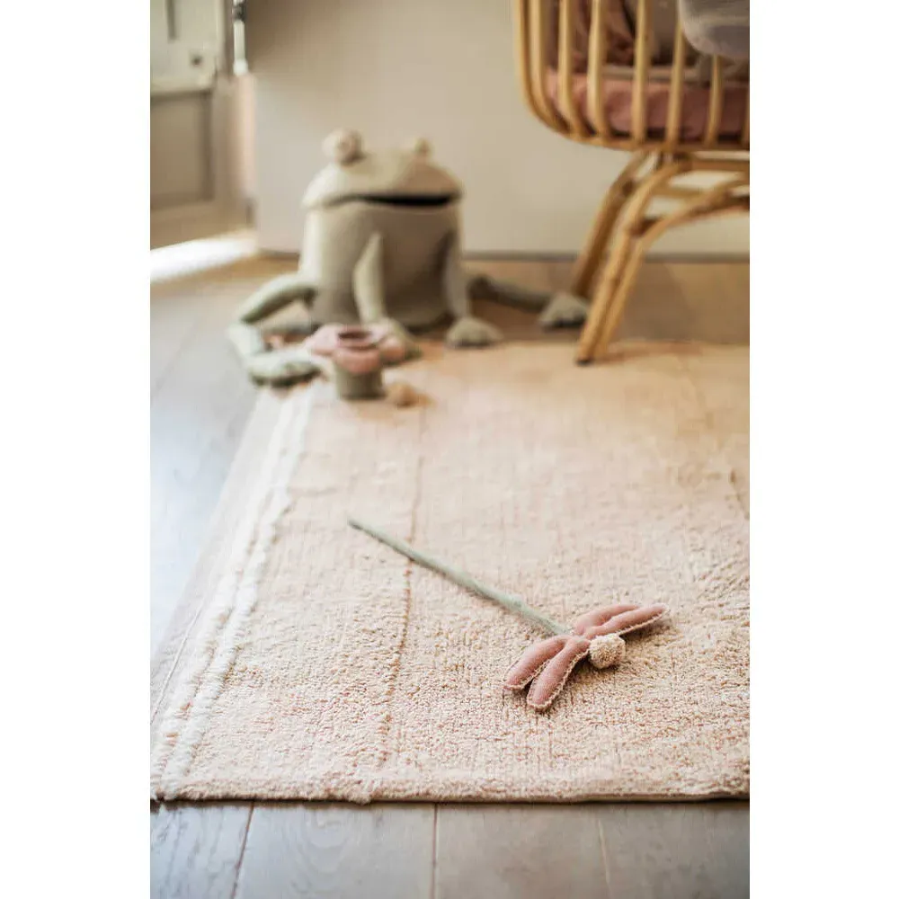 Bloom Patterned Shag Rug - Rose, Cotton