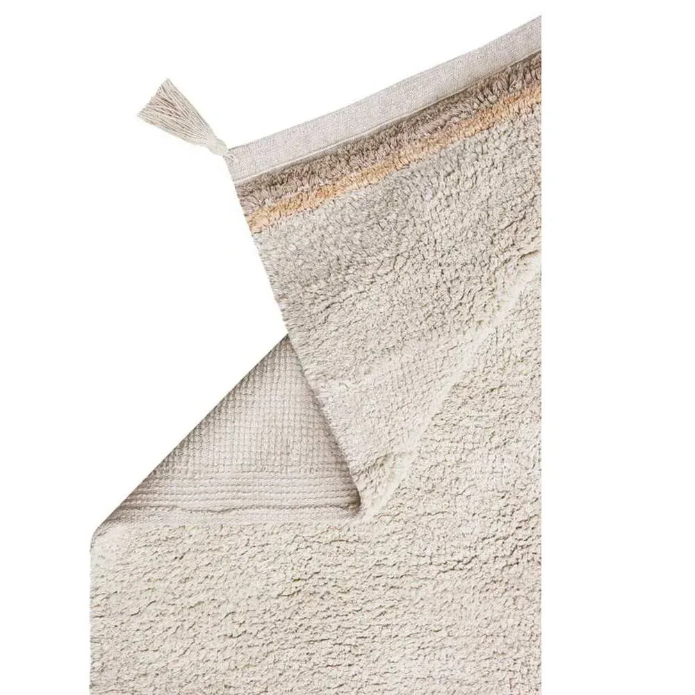 Bloom Washable Patterned Shag Rug - Natural, Cotton