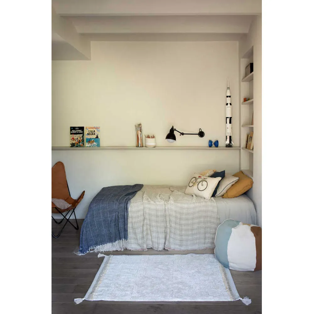 Bloom Washable Patterned Shag Rug - Natural, Cotton