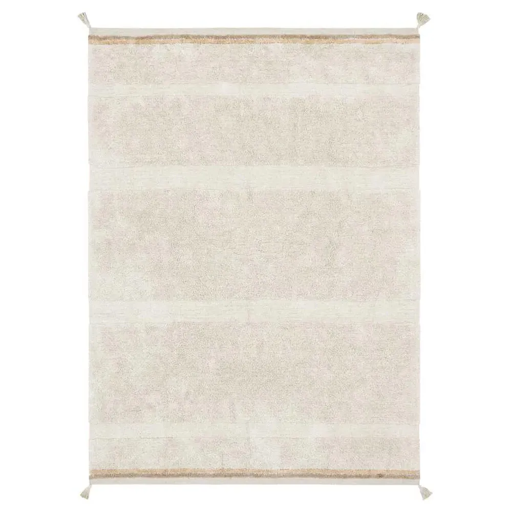 Bloom Washable Patterned Shag Rug - Natural, Cotton image