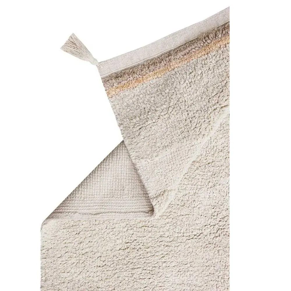 Bloom Washable Patterned Shag Rug - Natural, Cotton