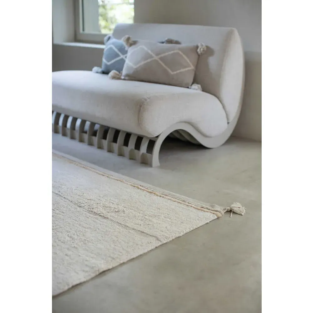 Bloom Washable Patterned Shag Rug - Natural, Cotton