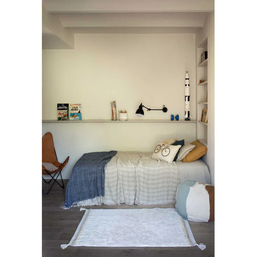 Bloom Washable Patterned Shag Rug - Natural, Cotton