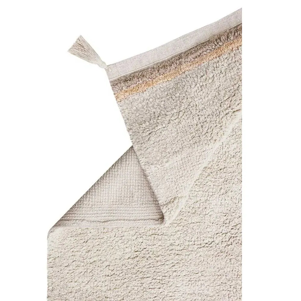 Bloom Washable Patterned Shag Rug - Natural, Cotton