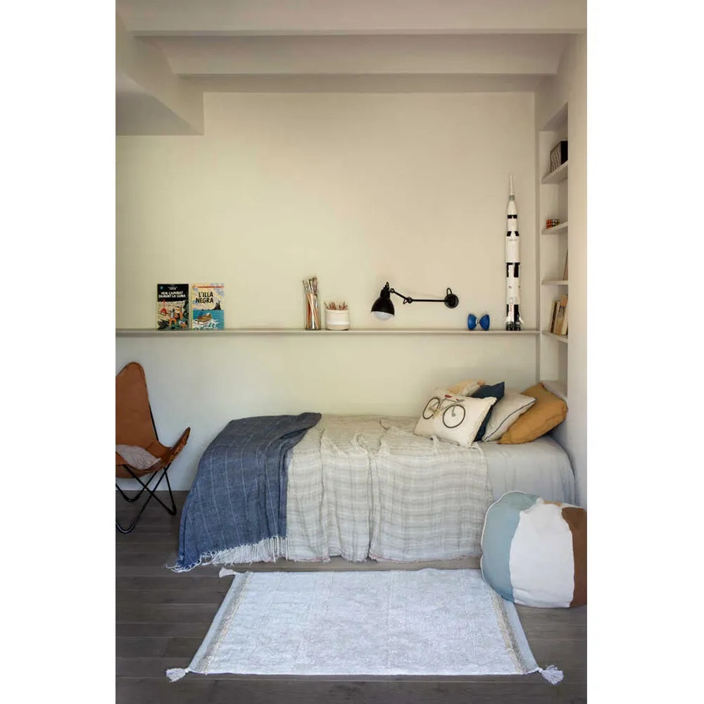 Bloom Washable Patterned Shag Rug - Natural, Cotton