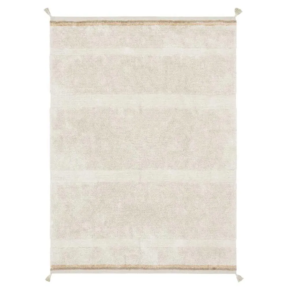 Bloom Washable Patterned Shag Rug - Natural, Cotton