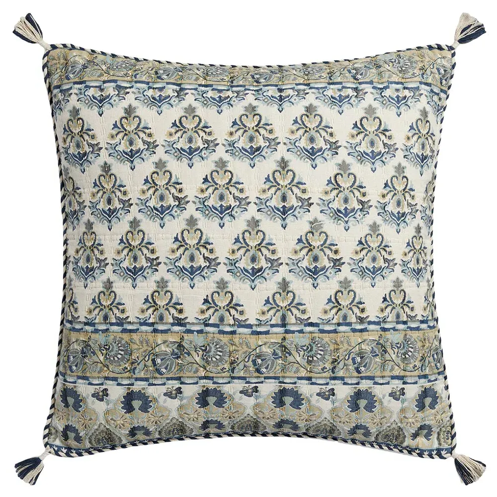 Blue Cotton Down Fill Throw Pillow - Blue