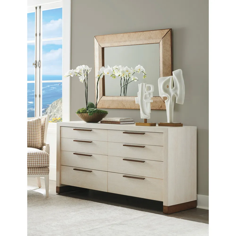 Bluff 8 Drawer Double Dresser - White, Oak