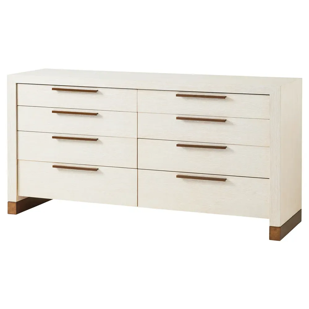 Bluff 8 Drawer Double Dresser - White, Oak image