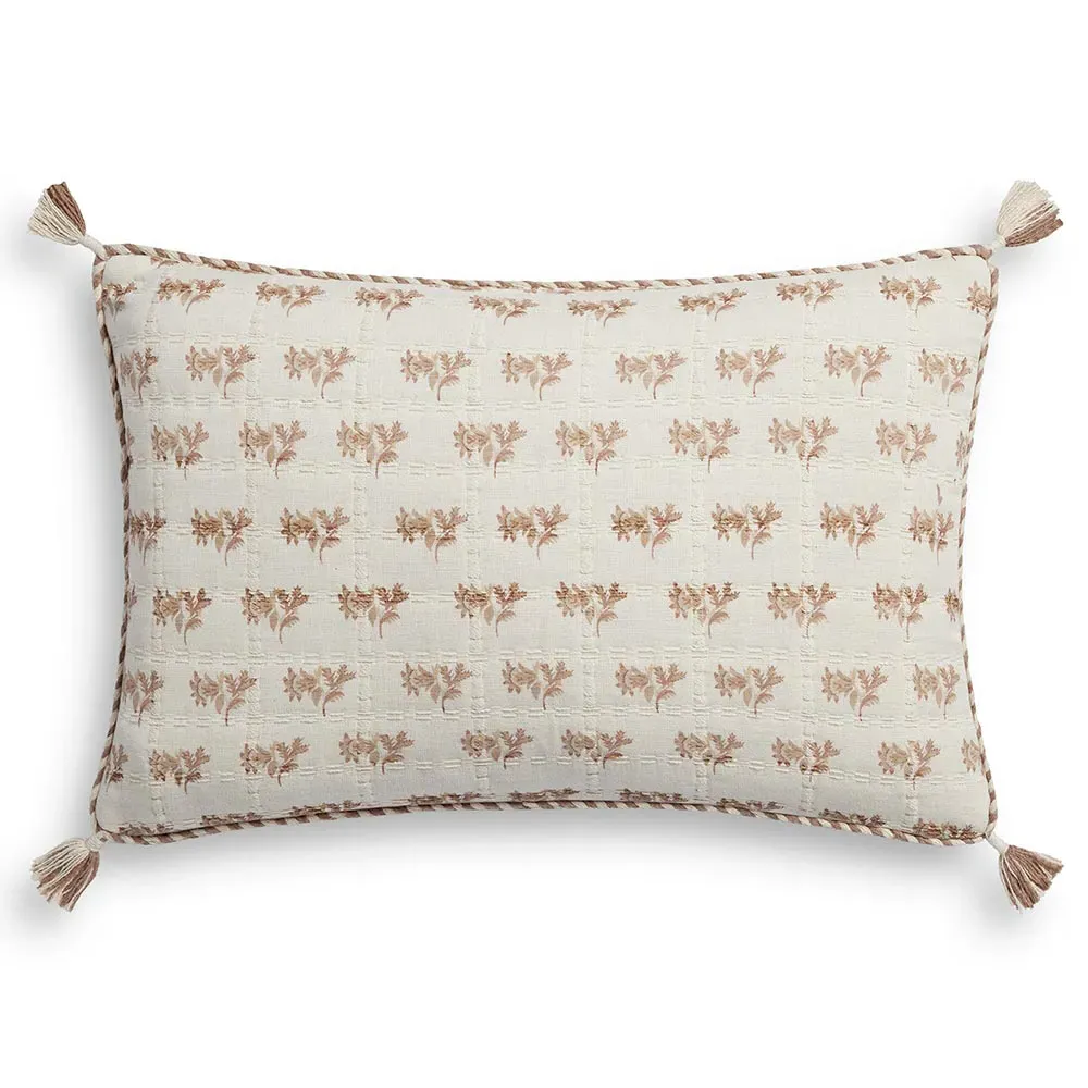 Blush Cotton Down Fill Lumbar Pillow - Pink