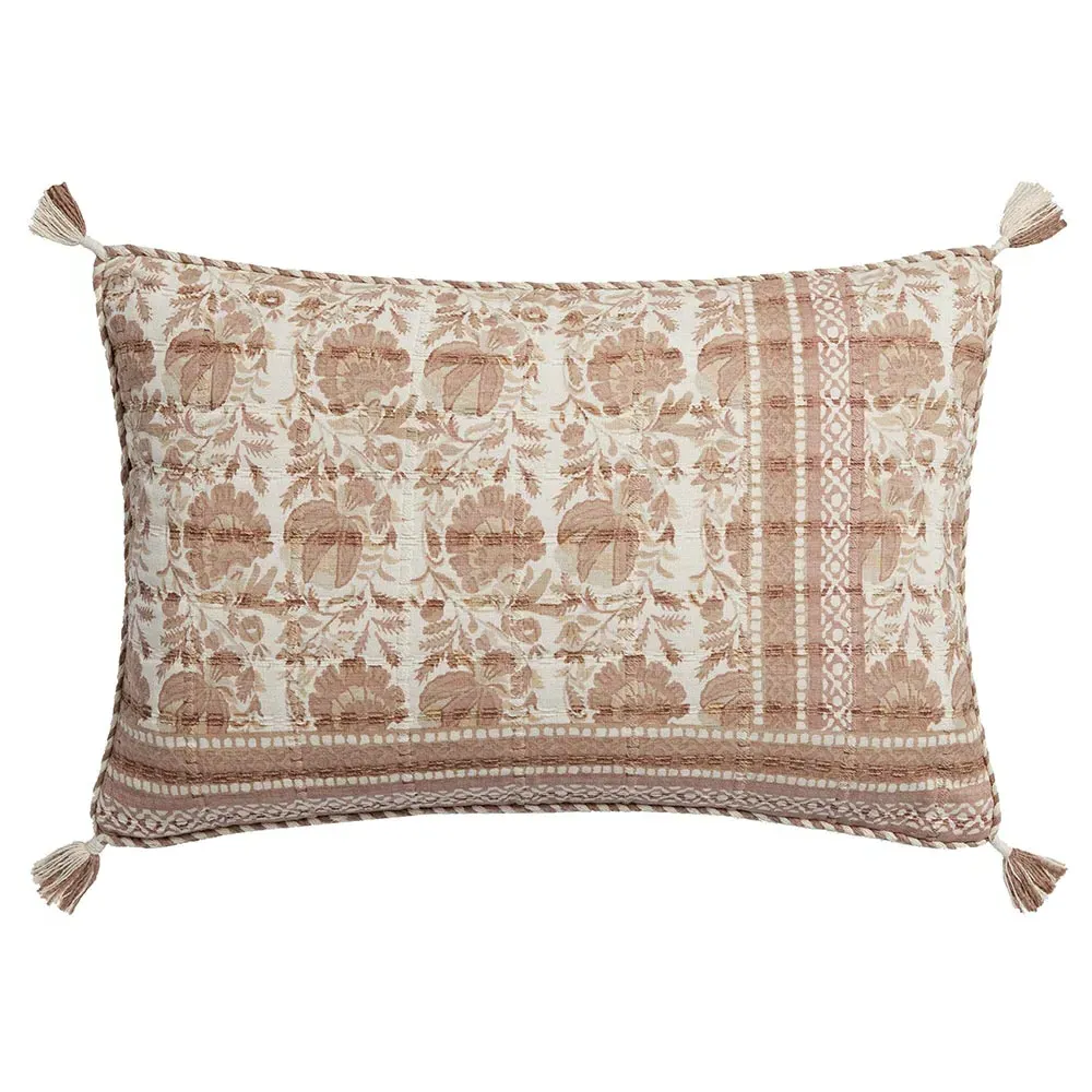 Blush Cotton Down Fill Lumbar Pillow - Pink