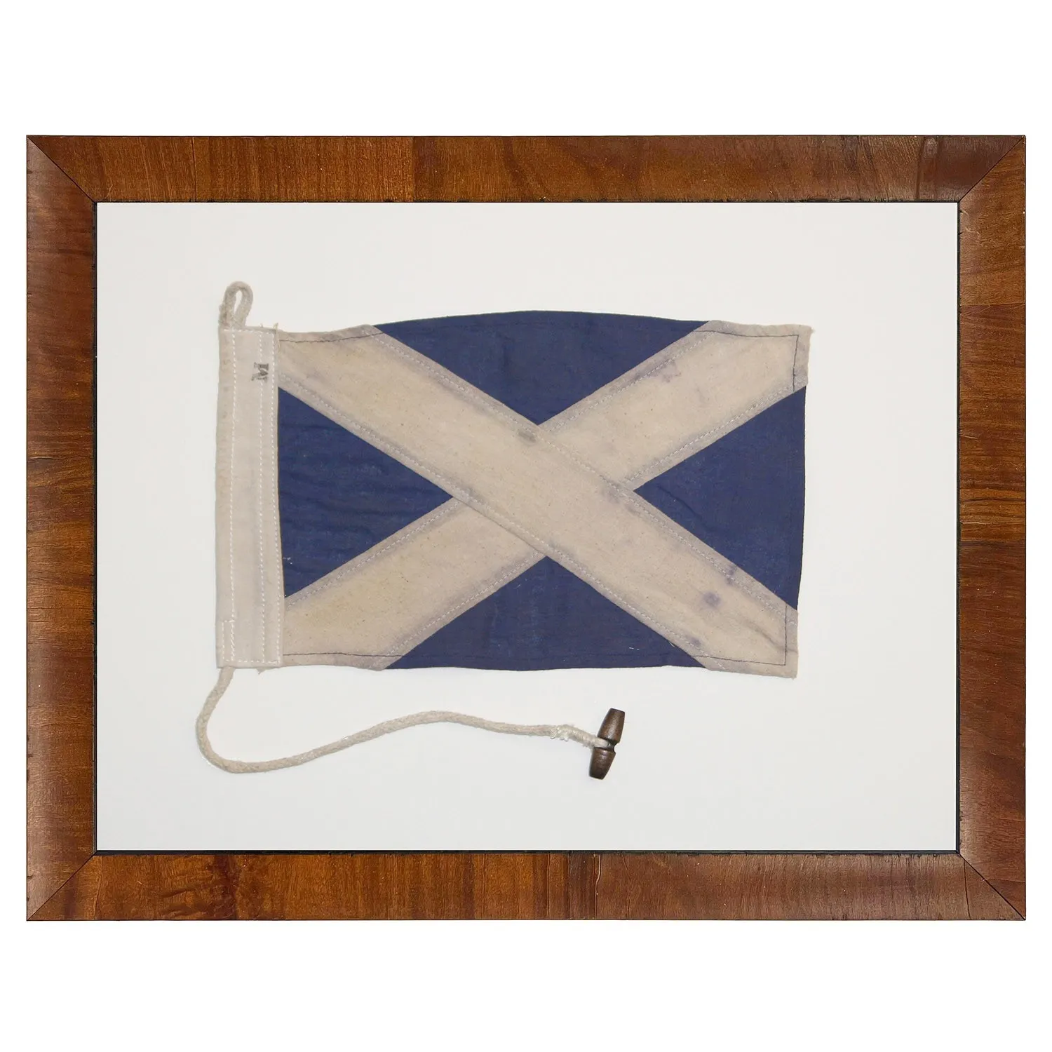 Blythe Nautical Flag Wall Art - Blue, Burl Wood image