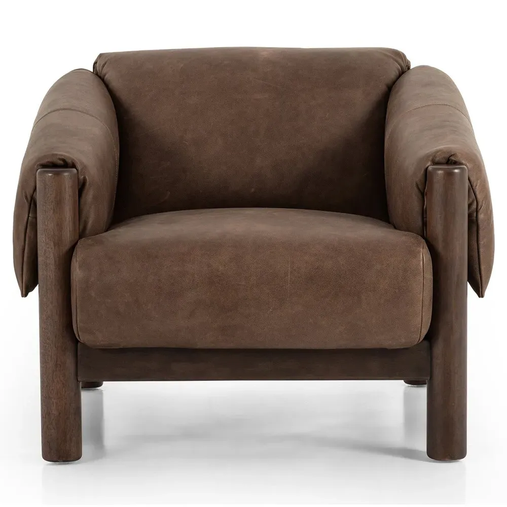Boden Club Chair - Brown, Leather