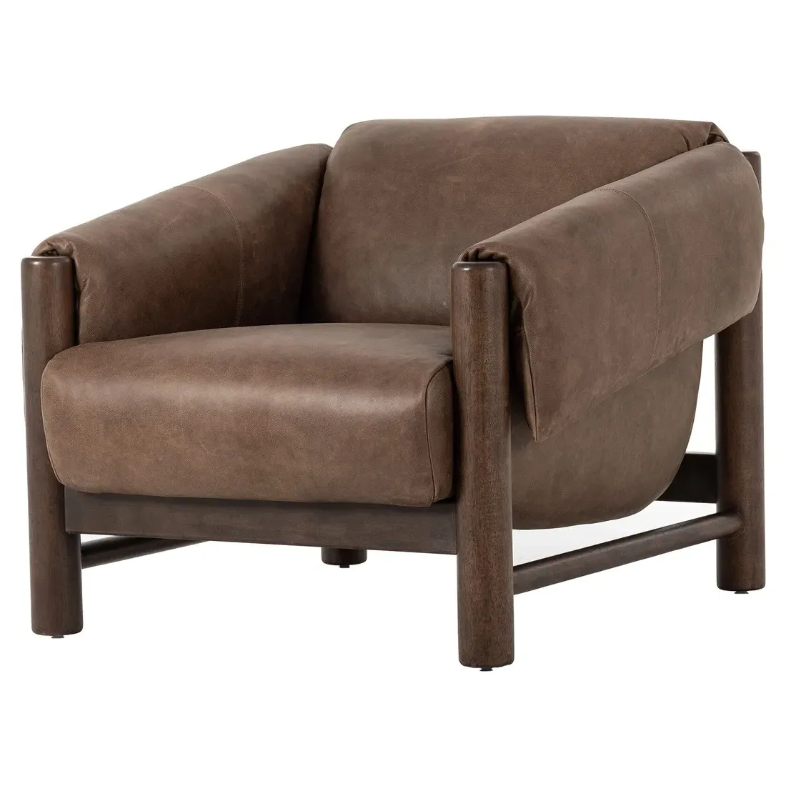 Boden Club Chair - Brown, Leather