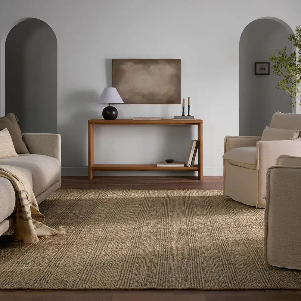 Bodie Striped Rug Sample - Tan, Jute