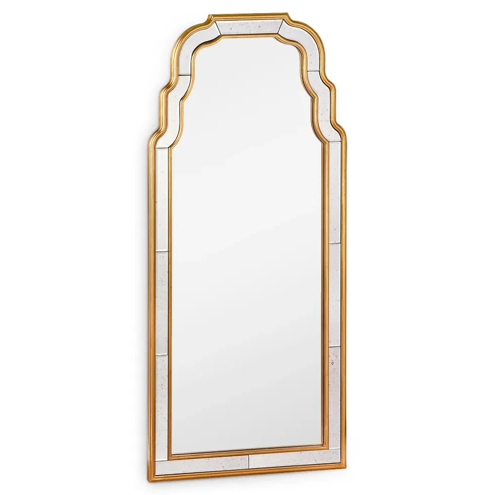 Boleyn Large Arched Wall Mirror - Gold, Metal