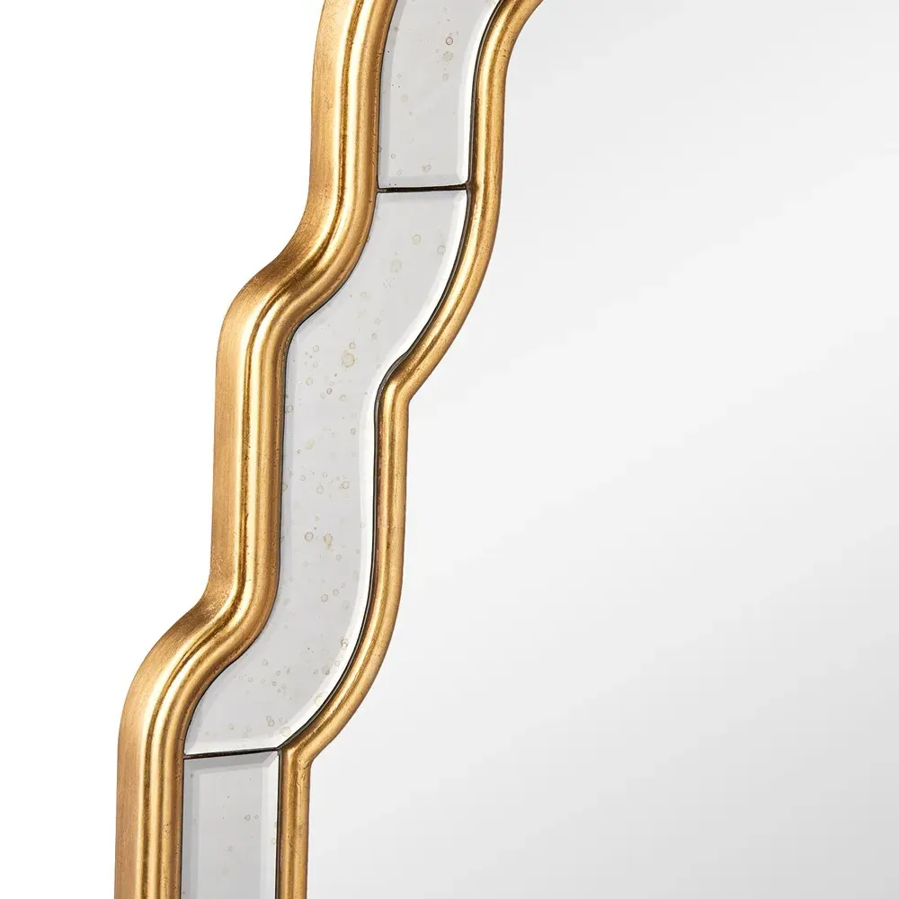 Boleyn Large Arched Wall Mirror - Gold, Metal