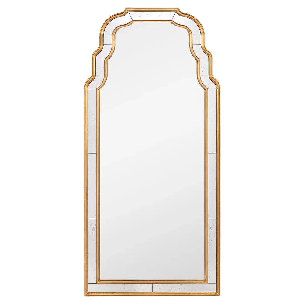 Boleyn Large Arched Wall Mirror - Gold, Metal