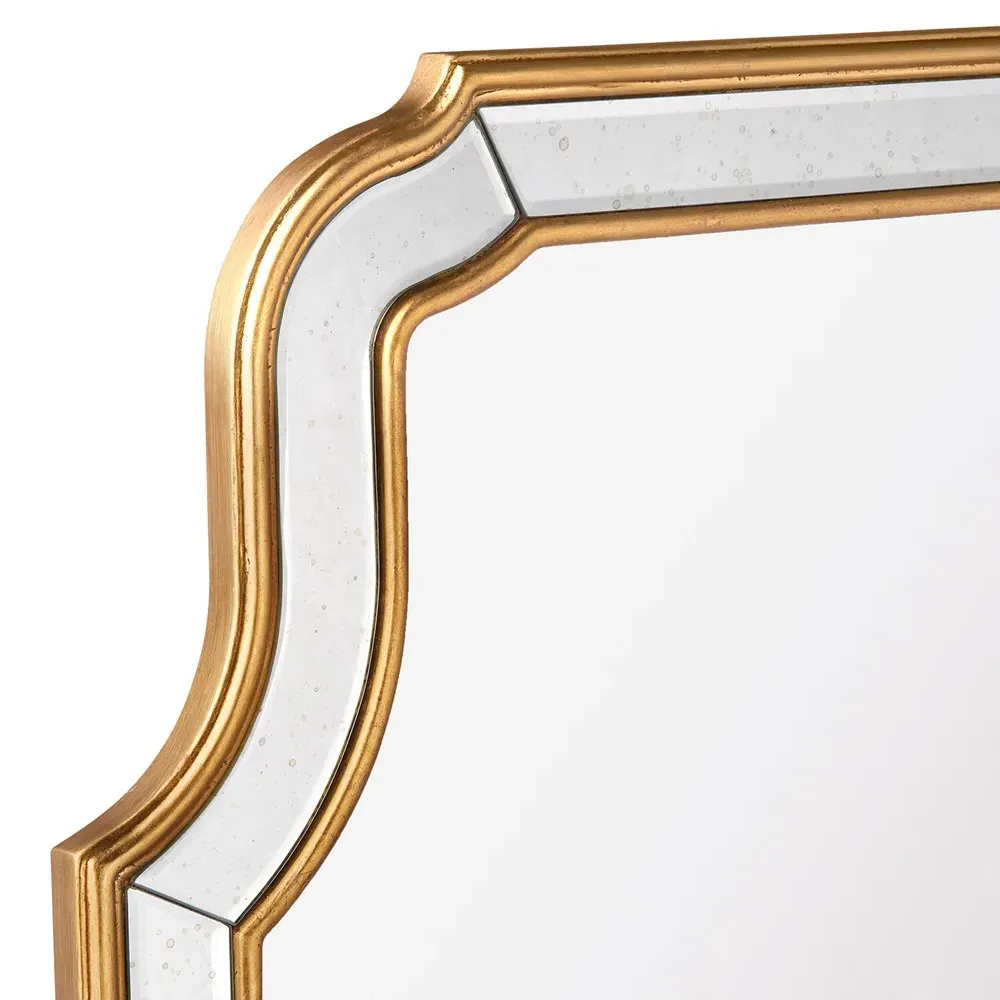 Boleyn Small Arched Wall Mirror - Gold, Metal