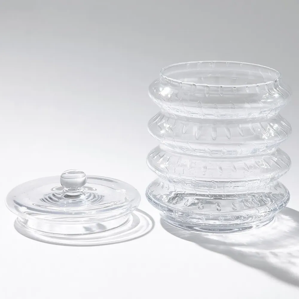 Bonnie Large Seeded Glass Canister - Clear