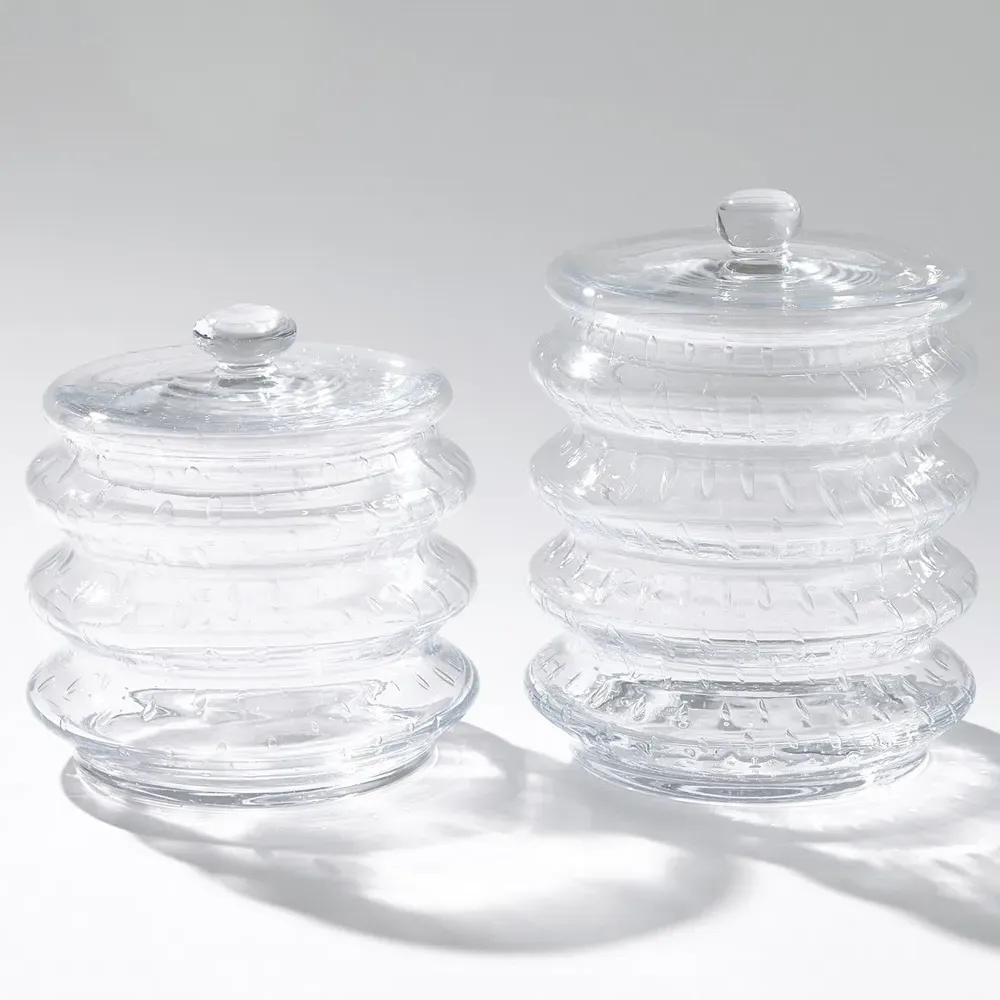 Bonnie Large Seeded Glass Canister - Clear
