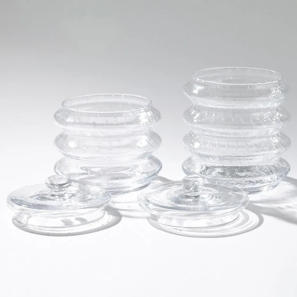 Bonnie Large Seeded Glass Canister - Clear