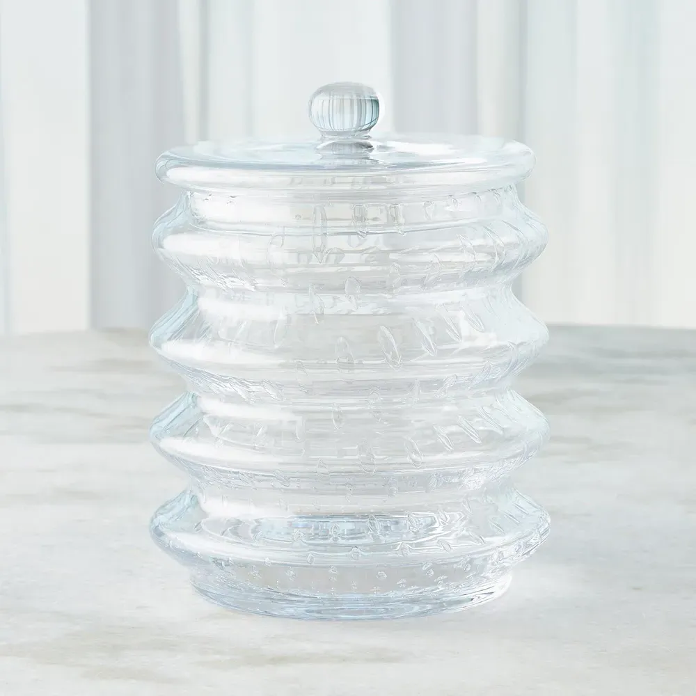 Bonnie Large Seeded Glass Canister - Clear
