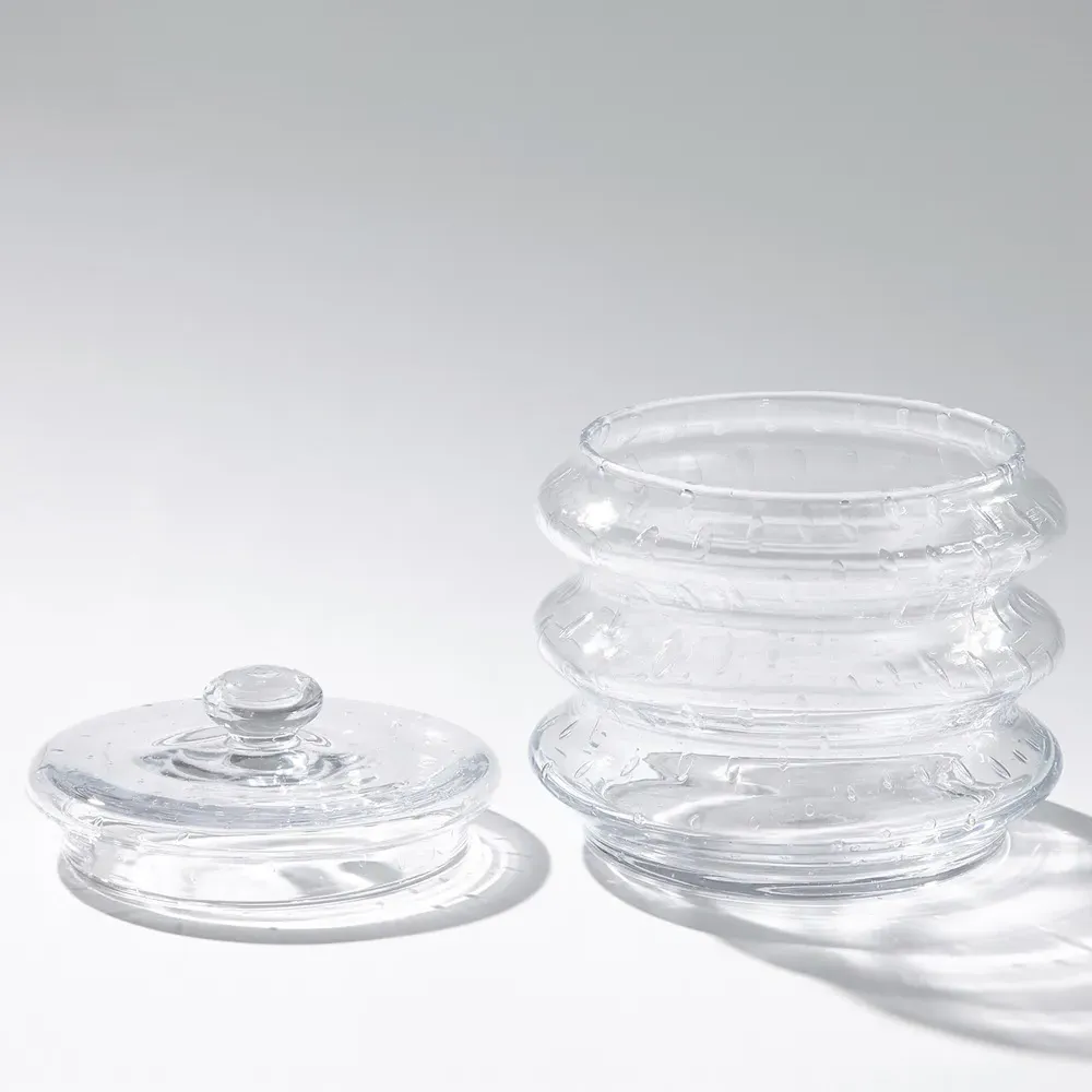 Bonnie Small Seeded Glass Canister - Clear