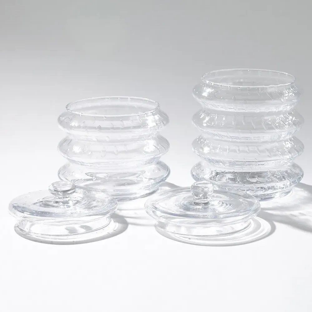 Bonnie Small Seeded Glass Canister - Clear