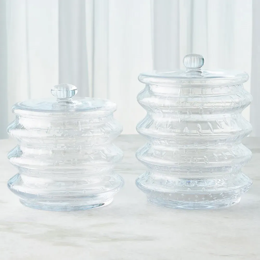 Bonnie Small Seeded Glass Canister - Clear
