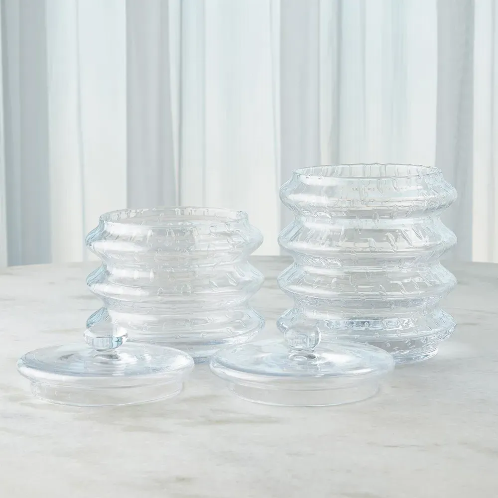 Bonnie Small Seeded Glass Canister - Clear