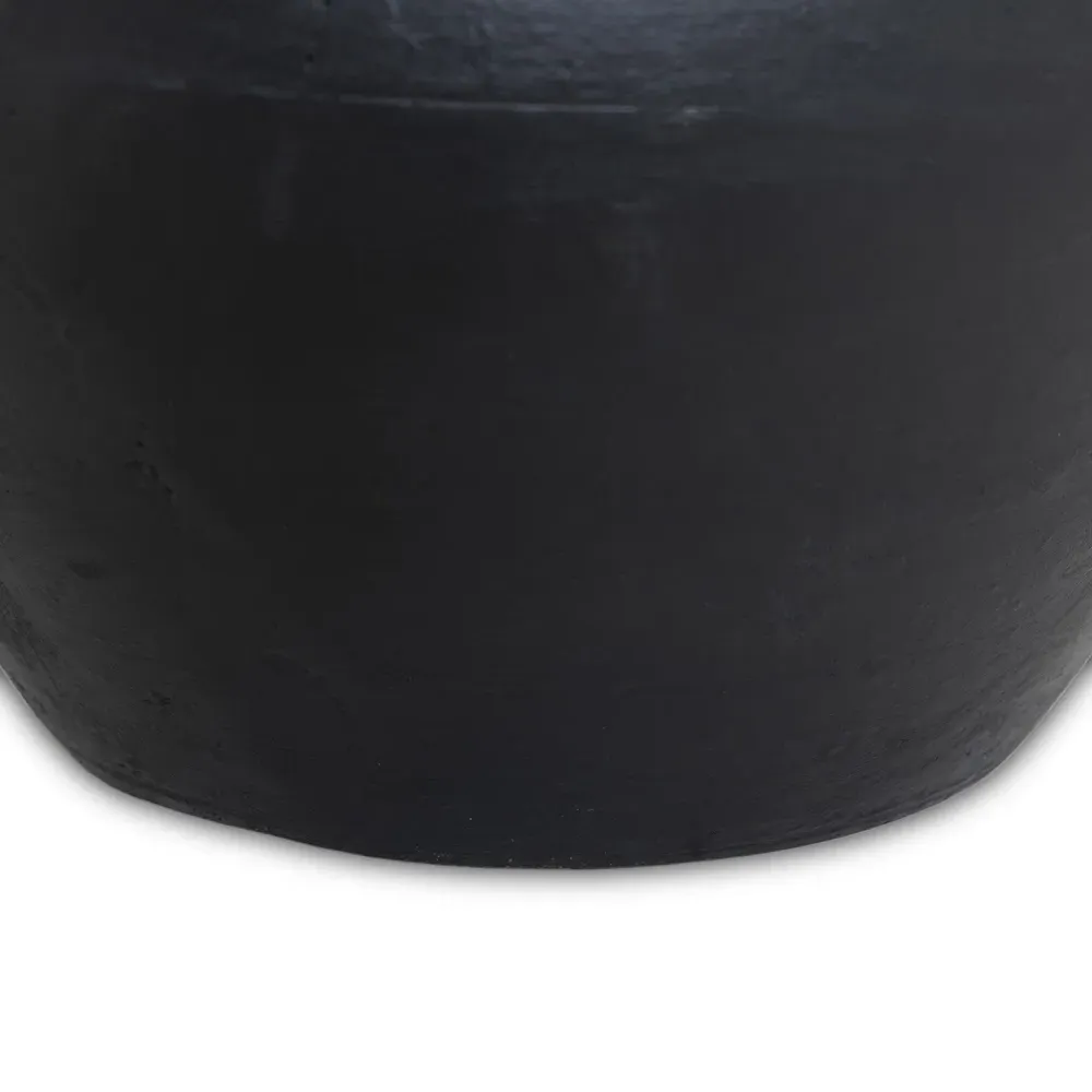 Bosa Terracotta Vessel with Collar - Aged Black