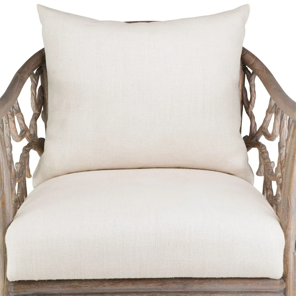 Bosco Coastal Beach Arm Chair - White, Mahogany